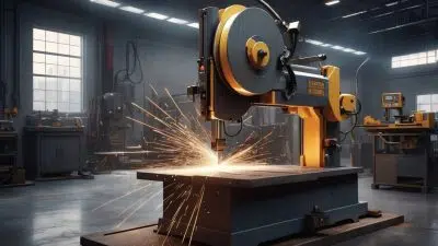 برش فلز با اره نواری 01